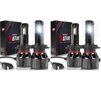 KATUR H7 LED Headlight Bulb 120W 30000LM, 700% Brightness Canbus H7 LED Bulb 6000K Xenon White Plug and Play 1:1 Mini Size High Efficiency Cooling System, Pack of 4