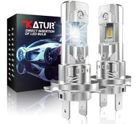 KATUR H7 LED Headlight Bulbs, H7 LED Bulb 16000LM 6000K White 500% Brightness Fanless Waterproof Mini Size Plug and Play Conversion Kit Halogen Replacement, Pack of 2