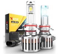 KATUR HIR2 9012 Led Headlight Bulb, 200W 40000LM 6000K White 900% Brightness Super Bright 360 Degree Adjustable Beam Angle 12V 24V HIR2 9012 Headlight Bulb Canbus Error Free Conversion Kit, 2 PCS