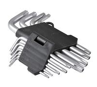 KATUR Long Arm Star Key Wrench Set, 9PCS Metric Double Long Arm Star End Key Set Tools for Automotive Household Projects Lawn Equipment and Engine Repairs T10-T50 (Short)