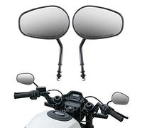 KATUR Motorcycle 8MM 10MM Handlebar End Mirrors Rear View Mirror Motorbike Black Edge Cut Rear View Side Mirrors for Road King Sportster Street Glide Electra Glide Dyna Softail Road Glide 1982-2019