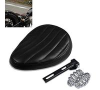 KATUR Motorcycle Slim Solo Seat Universal Leather Low Profile Cushion for Cruiser Bobber Chopper Harley Honda Yamaha Suzuki Kawasaki