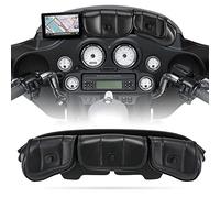 KATUR Motorcycle Windshield Bag Pouch PU Leather with Magnetic Closures for Harley Touring Street Glide Electra Glide Windshield Bags 1996-2013