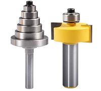 KATUR Rabbet Router Bit with 6 Size Interchangeable Bearing Set for Multiple Depths, Including 1/8", 1/4", 5/16", 3/8", 7/16", 1/2" Six Size (1/2"Shank)