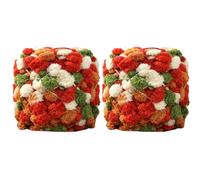 Katutude Pack of 2 Pom Pom Yarn 100g Ultra Soft Thick Knitting Wool Yarn Assorted Colors for Hats Blankets Scarves