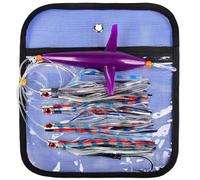 KATUYSHA Bird Teaser Chain Lures - Trolling Lure Big Game Saltwater Offshore Tuna Mahi Wahoo Fully Rigged Bulb Squid Teasers Trolling Fishing Lures with Mesh Bag (F-18 inch)