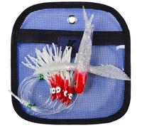 KATUYSHA Daisy Chain Teaser Trolling Lures - Flying Fish Teaser Big Game Saltwater Offshore Tuna Mahi Wahoo Fully Rigged Squid Teasers Trolling Fishing Lure with Mesh Bag（C-7.7INCH