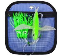 KATUYSHA Daisy Chain Teaser Trolling Lures - Flying Fish Teaser Big Game Saltwater Offshore Tuna Mahi Wahoo Fully Rigged Squid Teasers Trolling Fishing Lure with Mesh Bag（E-6.7INCH