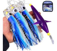 KATUYSHA Daisy Chain Trolling Lure - Big Game Teaser Saltwater Offshore Tuna Mahi Wahoo Trolling Fishing Lures with Mesh Bag(Color A-6 inch)