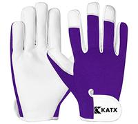 KATX Leather Gardening Gloves, Heavy Duty Thorn Proof garden gloves Gloves for Men & Women with Strong Grip & Breathable Fit, Ideal for Rose Pruning, Weeding, Yard Work & Garden Gifts (Medium, Purple)