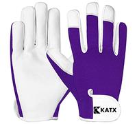 Katx Leather Gardening Gloves, Heavy Duty Thorn Proof garden gloves Gloves for Men & Women with Strong Grip & Breathable Fit, Ideal for Rose Pruning, Weeding, Yard Work & Garden Gifts (Small, Purple)