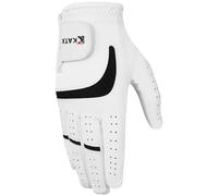 Katx Men's Full Finger Golf Glove Durable Premium Leather Left Hand Right All Weather Spann Glove Stratus Tech Golf Glove Non Slip Flexible Golfing (M/L, Right)
