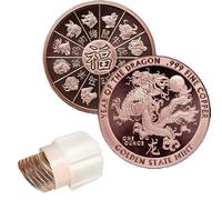 Katy Craig 10 x 1oz 2024 Chinese Zodiac Lunar Year of the Dragon Copper Rounds 999 Fine Bullion Supplied in Tub