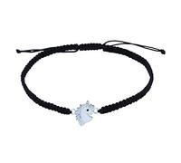 Katy Craig Glitter Unicorn Bracelet Sterling Silver on Black Cord String