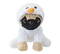 Katy Craig Soft Pug Teddy Bear in a Snowman Onesie - Christmas Edition Plush Toy Dog- 7.8inch (20cm)