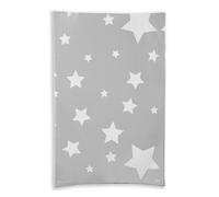 KATY Deluxe Anti Roll Baby Unisex Waterproof Wedge Changing Mat with Curved Sides Dark Grey with White Stars Design