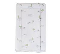 KATY Deluxe Baby Unisex Waterproof Wipeable Changing Mat with Raised Edges - Elephant Family Design White Grey