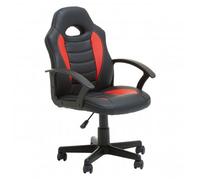 katy faux leather gaming chair in black and red