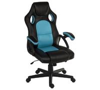 katy leather home and office chair in black and blue