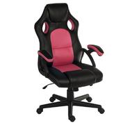 katy leather home and office chair in black and pink