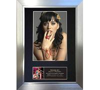KATY PERRY Signed Autograph Mounted Photo Reproduction PRINT A4 Rare (297 x 210mm) #232 (Silver Frame)