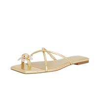 Katy Perry Women's The Camie Flower Toe Thong, Gold, 6 UK