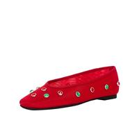 Katy Perry Women's The Evie High Rise Crystal Ballet Flat, Bright Red, 5 UK