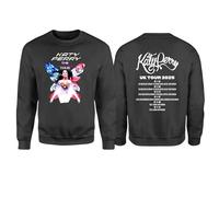 Katy Pretty Concert Perry The Lifetime Uk Tour 2025 Concert Sweatshirt with Front Graphic Print and UK Tour Dates Back Print Music Fan Merchandise Jumper (Black, 7 Years)
