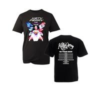 Katy Pretty Perry Graphic Tee, Butterfly Poster Style Concert Shirt, The Lifetime Tour UK 2025 with Tour Dates Print, Music Gift Top (Black, XL)