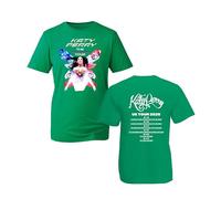 Katy Pretty Perry Graphic Tee, Butterfly Poster Style Concert Shirt, The Lifetime Tour UK 2025 with Tour Dates Print, Music Gift Top (Kelly Green, M Years)