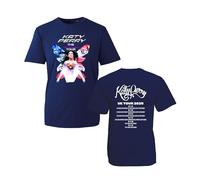 Katy Pretty Perry T-Shirt, Butterfly Poster Graphic Concert Tee, The Lifetime Tour UK 2025 with Tour Dates, Fan Inspired Unisex Top (Navy, 11 Years)