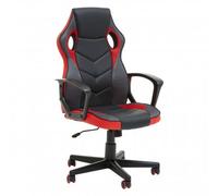 katy racer faux leather gaming chair in black and red