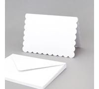 Katy Sue 30 White Scalloped Edge Cards & Matching Envelopes Sized at 124mm x 175mm (5 x 7 inch)