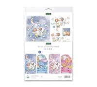 Katy Sue Baby 3D Die-Cut Decoupage Sheets for Card Making. A Pack of 12 A4 Sheets of Themed Die Cuts for Card Making Supplies - Perfect for Baby Shower, Gender Reveal & Christening