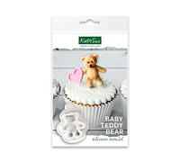 Katy Sue Baby Teddy Silicone Mould for Cake Decorating & Craft for Fondant, Sugar Paste, Gum Paste & Air Dry Clay from Katy Sue Designs Fondant Moulds. Teddy is 38 x 35 x 8mm (1.5 x 1.4 x 0.3 Inch)