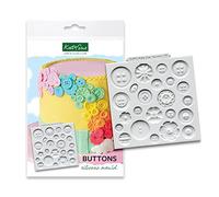 Katy Sue Buttons Silicone Mould for Cake Decorating & Craft - Makes 23 Buttons in a Variety of Shapes & Sizes