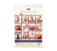 Katy Sue Christmas Cats Die Cut Topper & Decoupage Collection. 8 Sheets of Christmas-Themed Kitten & Cat Card Toppers & Die-Cut Decoupage for Card Making, Scrapbooking & Craft Supplies
