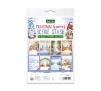 Katy Sue Christmas Gnomes Scene Stash - 24 Festive Card Making Backgrounds, 8 Christmas Gnome Designs,150gsm Insert Papers, 120mm x 171mm, fits 5 x 7 inch card