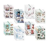 Katy Sue Christmas Selection Die-Cut Decoupage Pack. Contains 24 Pre-Cut Die Cut Decoupage Paper Sheets for Christmas Card Making Supplies. 3 Copies Each of 8 Different Designs