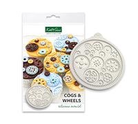 Katy Sue Cogs & Wheels Silicone Mould for Cake Decorating & Craft. Make 17 Cog, Wheel or Gear Shapes in Fondant, Air Dry Clay, Sugar Paste, Modelling Chocolate. Mould Diameter 100 Millimetres / 4 Inch