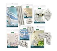 Katy Sue Creative Cake System Perfect Piped Border Moulds Bundle - Contains 6 Moulds for Lambeth Style Cake Decorating