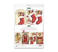 Katy Sue Deck The Halls Die-Cut Decoupage Pack. 12 A4 Pre-Cut Die-Cut Decoupage Sheets for Christmas Card Making Supplies & Card Toppers Featuring Christmas Stocking, Fireplace, Jingle Bells & More