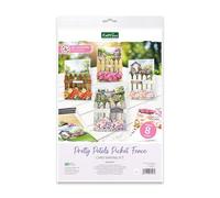 Katy Sue Designs Pretty Petals Picket Fence Card Making Kit. Contains 8 Shaped Cards, 2 Sheets Die Cut Decoupage, Sticky Foam Pads, Instructions & 8 Envelopes from Card Making Kits for Adults