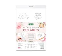 Katy Sue Designs Weddings & Wishes Peelables for Card Making, 48 Transparent Sentiment Stickers for Wedding Cards