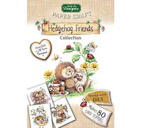 Katy Sue 'Hedgehog Friends Collection' Papercraft Pad for Card Making (not Die-Cut). Makes 80 Card Toppers.