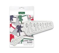 Katy Sue Long Tail Bows Silicone Mould for Cake Decorating, Cookie Decorating & Craft. Use with Fondant, Sugar Paste & Air-Drying Clay. Makes 5 Bows - Largest is 50 x 35 Millimetres by Katy Sue Moulds