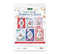 Katy Sue Luxury Snow Globes Snowmen & Scenes Christmas Kit. Makes 6 Shaker & 6 Dimensional Cards. Contains Globes, Inserts, Decoupage & Embellishments