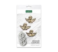 Katy Sue Medium Cherubs Silicone Mould for Cake Decorating & Crafting. Use with Fondant, Air Dry Clay, Polymer Clay, Resin. Makes 3 Cherubs Sized 35 x 52 x 8 Millimetres from Katy Sue Moulds. UK-Made.