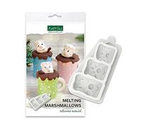 Katy Sue Melting Marshmallows Silicone Mould for Cake Decorating & Crafting. Makes 3 Marshmallow Shapes 55, 40 & 35 Tall & All 35 Wide in Millimetres for Fondant, Air Dry Clay, Polymer Clay. UK-Made.