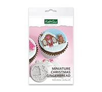 Katy Sue Miniature Christmas Gingerbread Silicone Mould for Christmas Cake Decorating & Crafting. Use with Fondant, Air Dry Clay, Polymer Clay. Gingerbread House 35 x 40, Man 30 x 20 Millimetres
